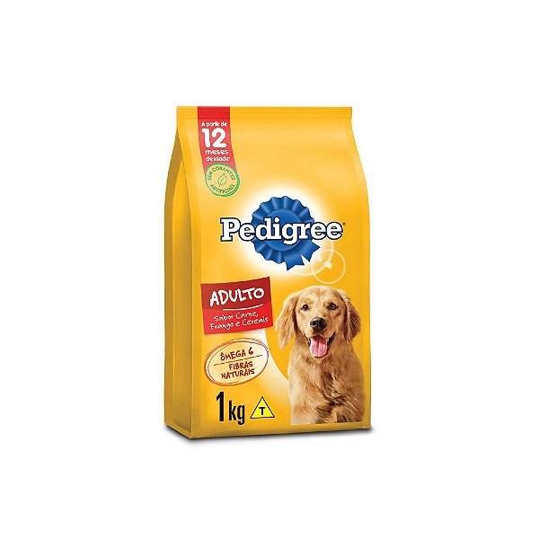 Ração Pedigree 1kg Adulto Carne/ Frango/ Cereais