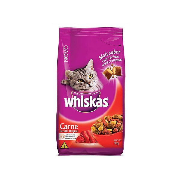 Ração Whiskas Carne 1Kg