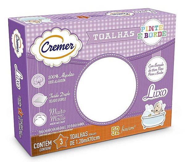 Toalha Fralda Cremer Pinte e Borde 70x120