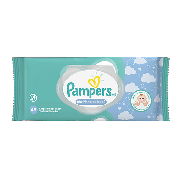 Lenço Umedecido Pampers Com 48 Unidades Cheirinho de Bebê