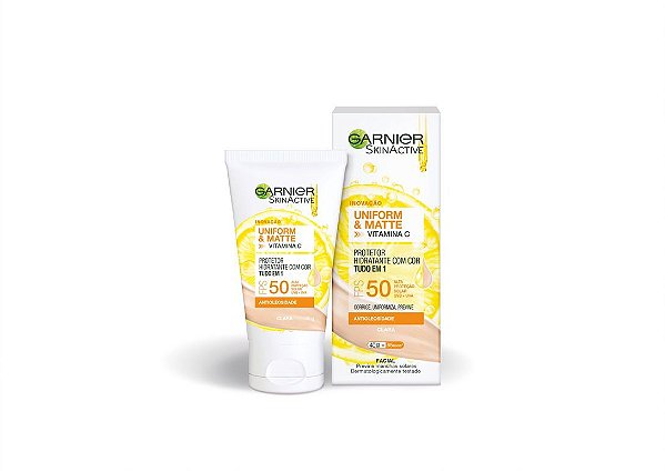 Hidratante Facial Garnier 40G Uniforme & Matte Clara FPS50