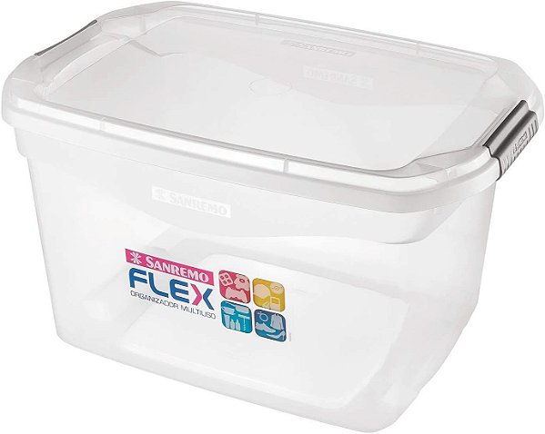 Caixa Organizadora Multiuso Flex 29 Litros Transparente