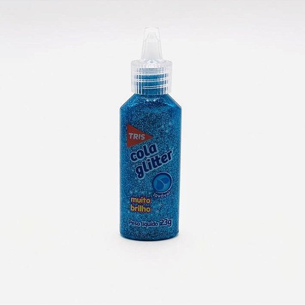 Cola Glitter Tris 23g Azul