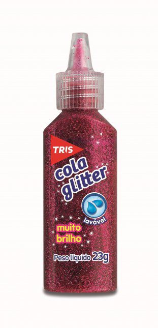 Cola Glitter Tris 23g Vermelha