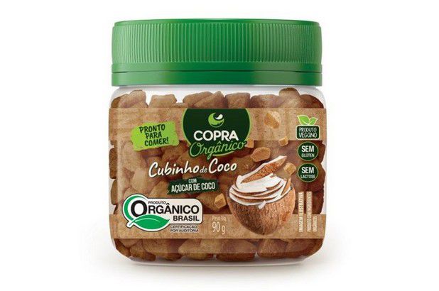 Cubinho De Coco Copra Orgânico Com Açúcar 90g