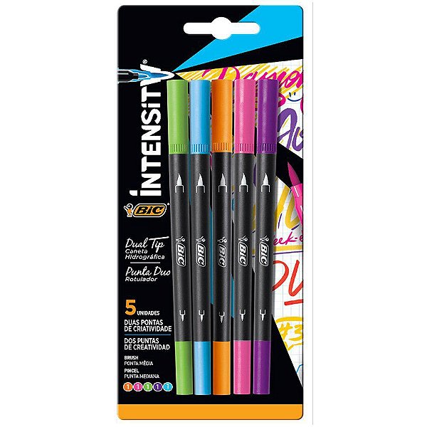 Caneta Bic Hidrográfica com 5 Cores