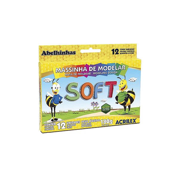 Massa de Modelar Acrilex 180g Soft C/12