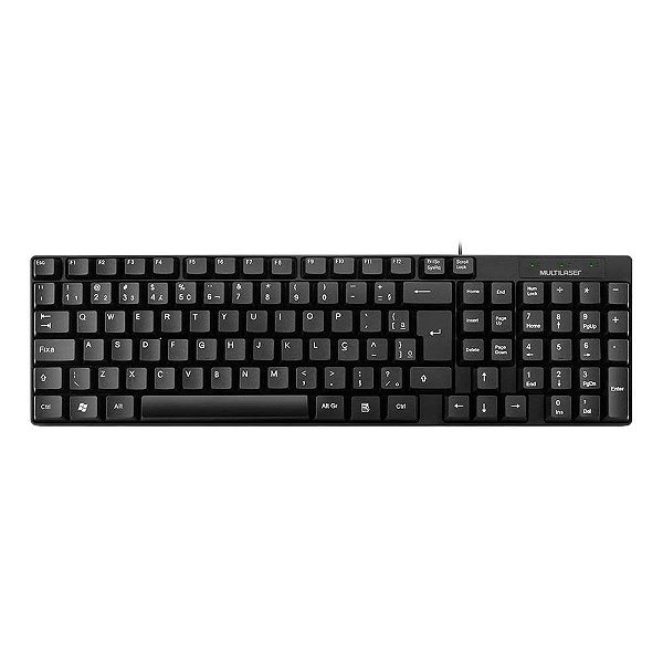 Teclado Multilaser Slim Laser USB TC193BU Preto