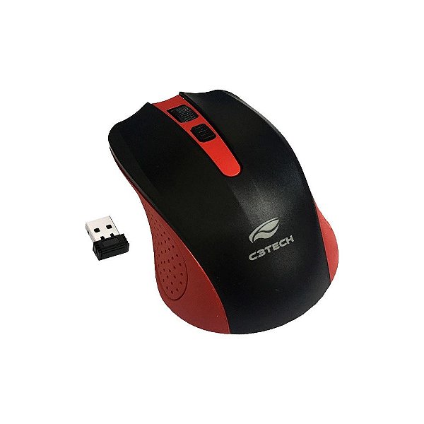 Mouse Óptico Sem Fio C3Tech M-W20 RD Vermelho