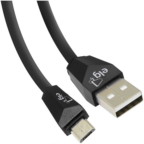 Cabo Micro USB Elg Recarga e Sicronização 1,8 Metros M518 Preto