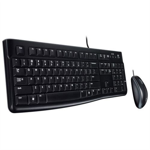 Teclado e Mouse Óptico Logitech C/ Fio MK120 Preto