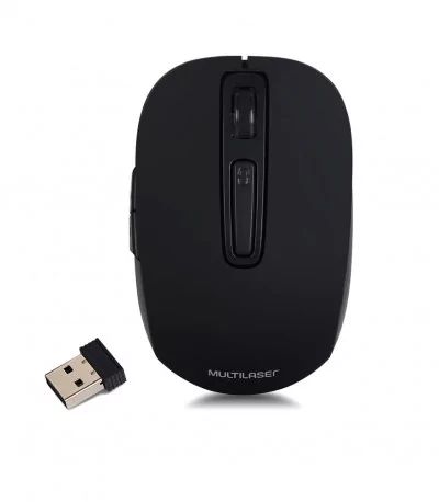 Mouse sem Fio Multilaser 2.4 Ghz Lítio USB MO277 Preto
