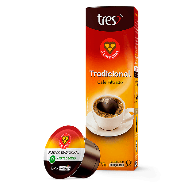 Cápsula Três Tradicional Café Filtrado 7,5g Com 10 Unidades