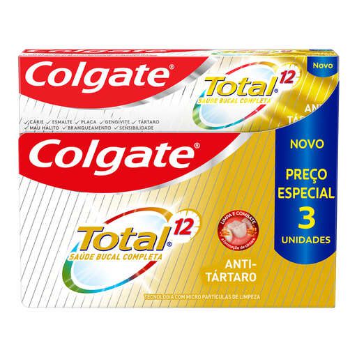 Creme Dental Colgate Com 3 Total 12 Anti Tártaro 90g