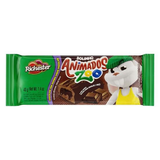Bolinho Richester Animados Zoo Chocolate 40g