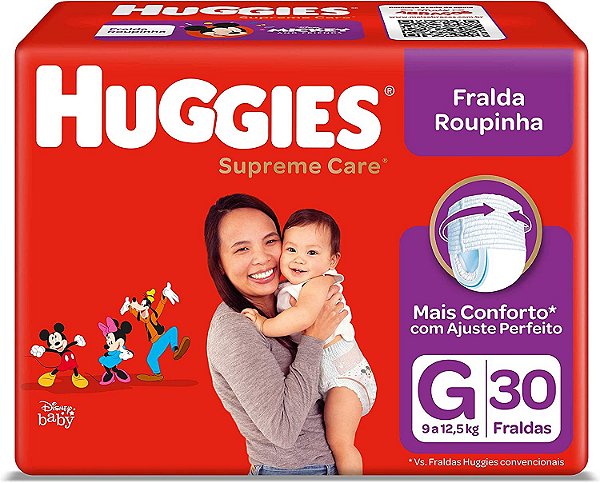 FRALDA HUGGIES ROUPINHA SUPREME CARE G - 30 UNIDADES