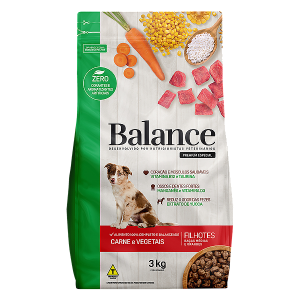 Ração Balance 3Kg Filhote Carne Vegana