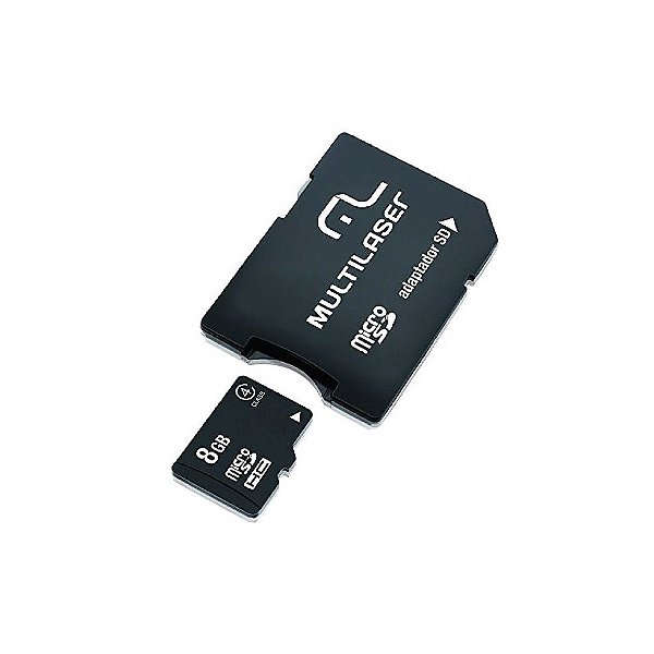 Adaptador 2 em 1 Micro SD Multilaser + Cartão de Memória 8GB - MC004