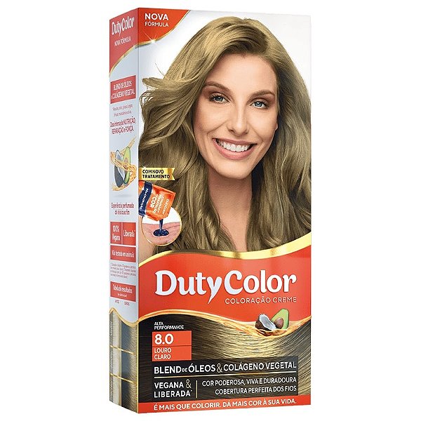Kit coloração duty Color 8.0 Louro claro