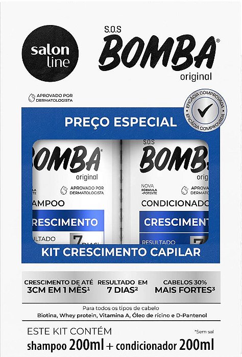 KIT SALON LINE SHAMPOO + CONDICIONADOR SOS BOMBA