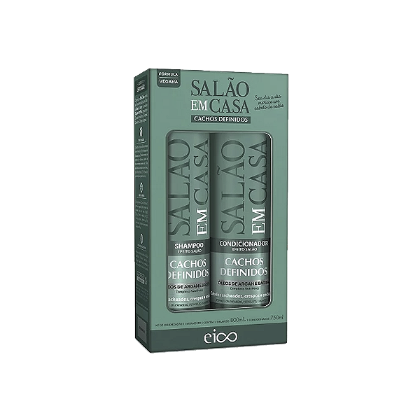 Kit Shampoo 800ml + Condicionador 750ml Eico Salão Em Casa Cachos Definidos