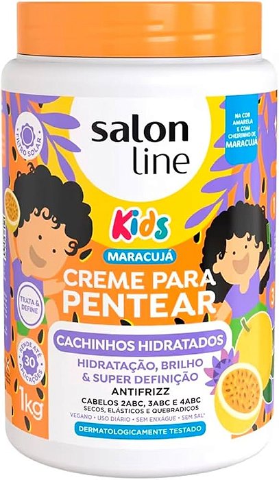 Creme Pentear Salon Line Kids Cachinhos Hidratados Maracujá 1kg