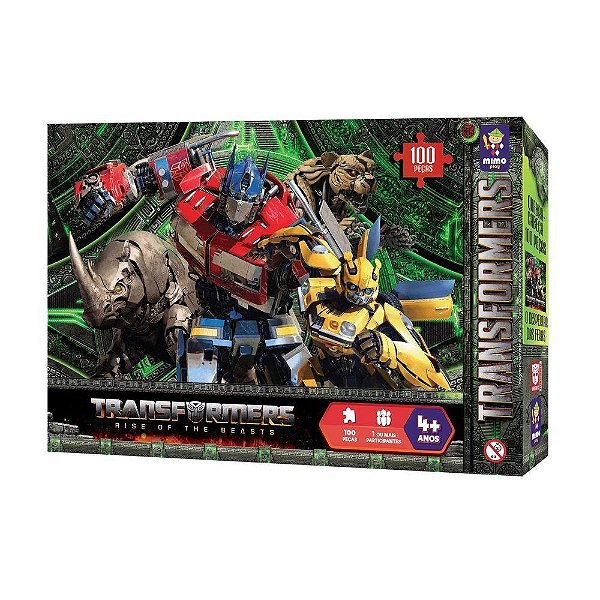 Quebra cabeça Mimo Toys Transformers O Despertar Das Feras 100 Peças