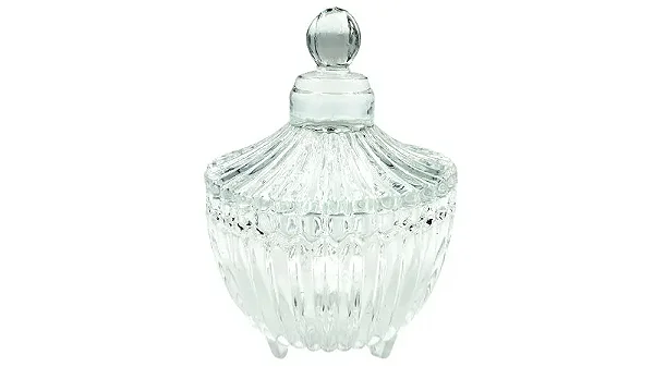 Potiche Decorativo Carrossel em Cristal Lyor 220118 10x6,5cm