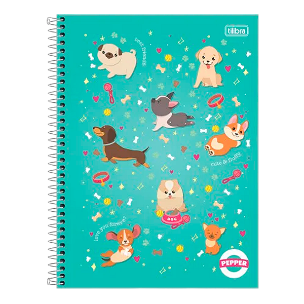 Caderno Espiral Capa Dura Universitário Tilibra 12 Matérias Pepper 192 Folhas