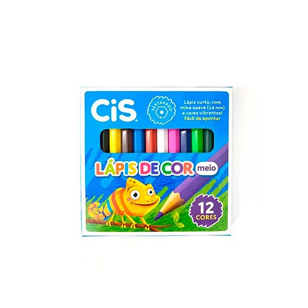 LÁPIS DE COR CIS MEIO 12 CORES REF 44.8006