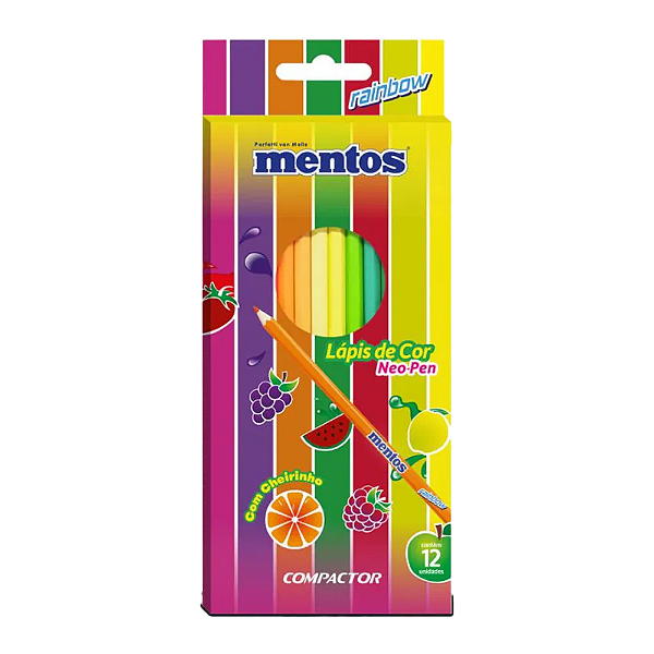 Lápis de cor Compactor Mentos com 12 unidades