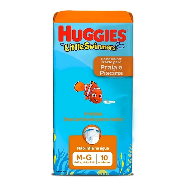 Fralda Huggies Little Swimmers Com 10 Unidades Tamanho M-G Praia E Piscina