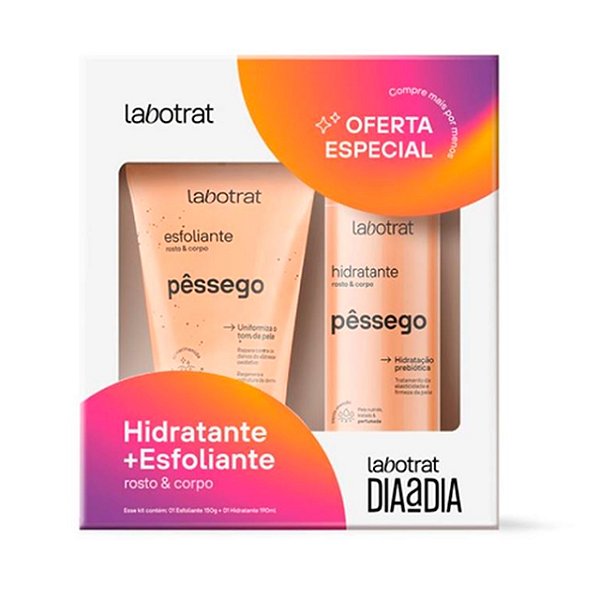 Kit Labotrat Hidratante 190ml + Esfoliante 150g Pêssego