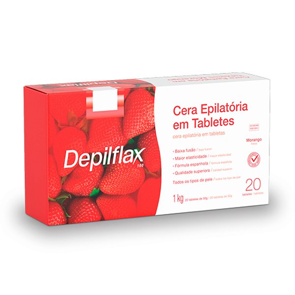 Cera Quente Depilatória Depilflax Morango 1kg