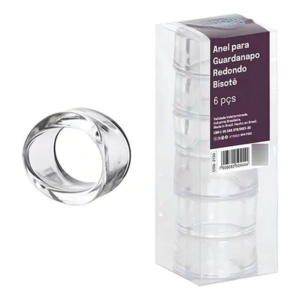 Anel Porta Guardanapo Bisotê Cristal Redondo Paramount