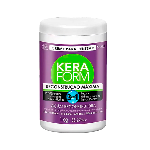 Creme De Pentear Keraform 1 KG 3 EM 1 Reconstrução Máxima