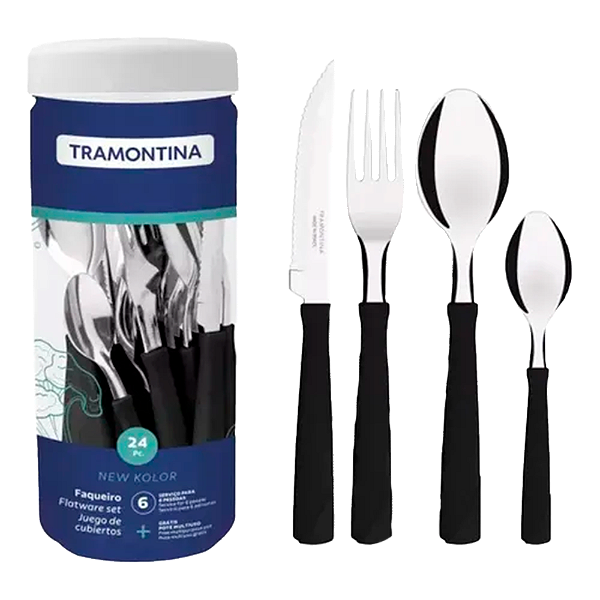 Faqueiro Tramontina 23198/093 24 Peças Preto