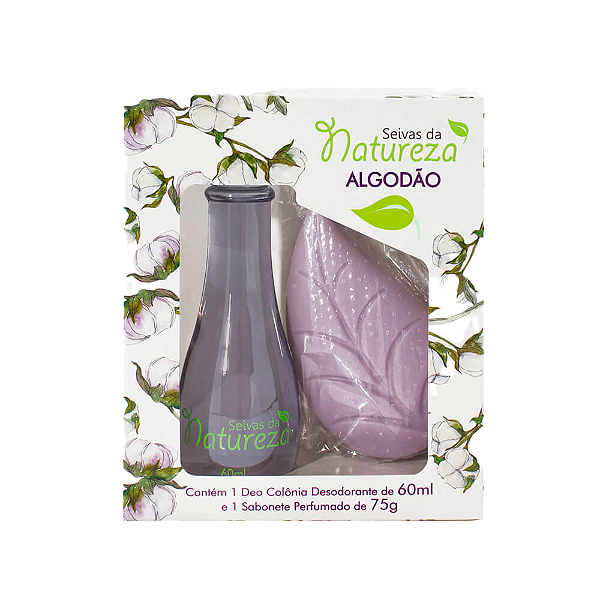 Estojo Seivas Da Natureza Deo Colônia 60ml + Sabonete Algodão