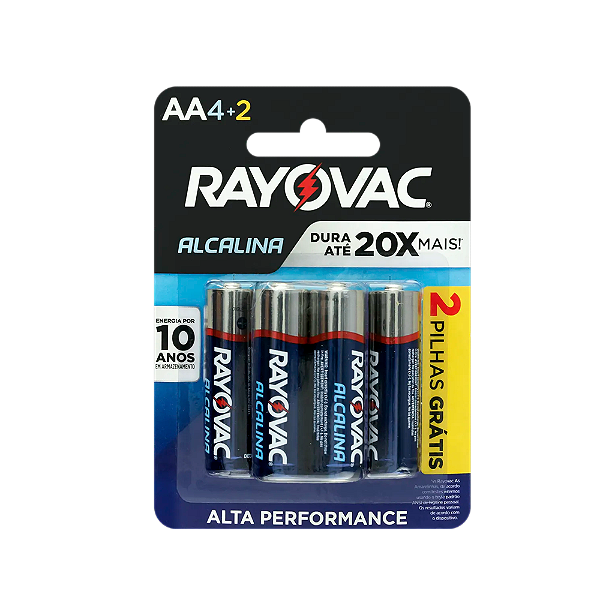 Pilhas Rayovac AA Com 6  Grátis 2