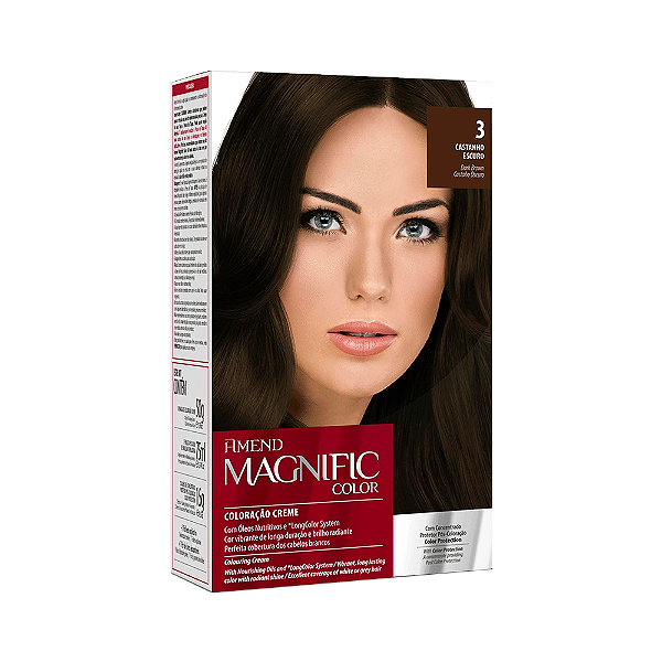 Coloração Creme Amend Magnific Kit 3 Castanho Escuro