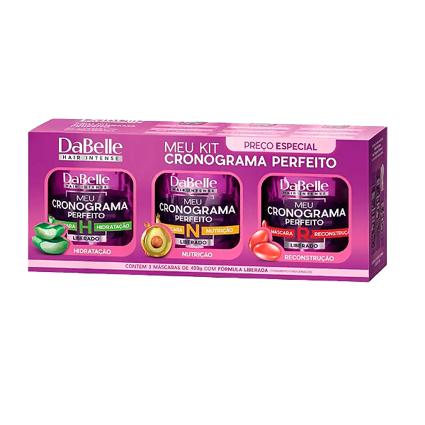 Kit Máscara Dabelle Com 3 Cronograma Perfeito