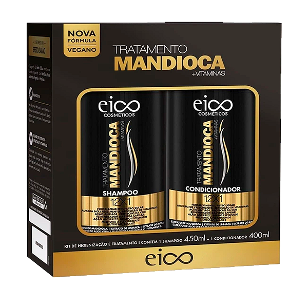 Kit Eico Shampoo 450ml + Condicionador 400ml Mandioca