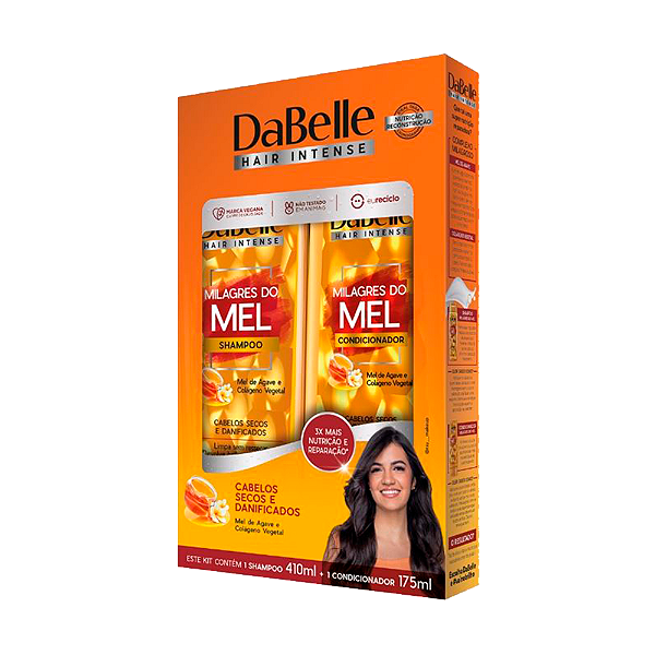 Kit Dabelle Shampoo 410ml + Condicionador 175ml Milagres Do Mel