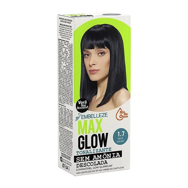 Coloração Max Glow Sem Amonia 1.7 Preto Azulado