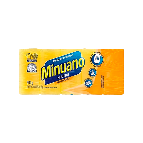 Sabão Em Barra Minuano Com 5 Glicerinado 900G