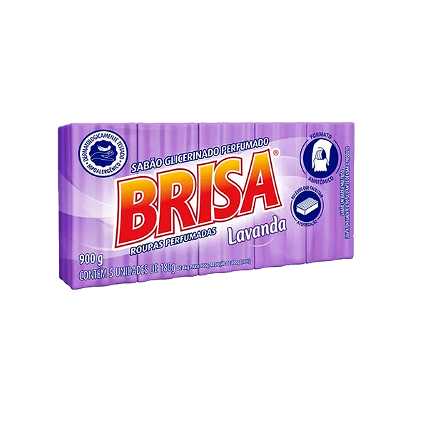Sabão Barra Brisa Lavanda Com 5 900G