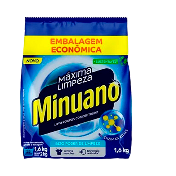 Sabão Em Pó Minuano Máxima Limpeza 1,6KG