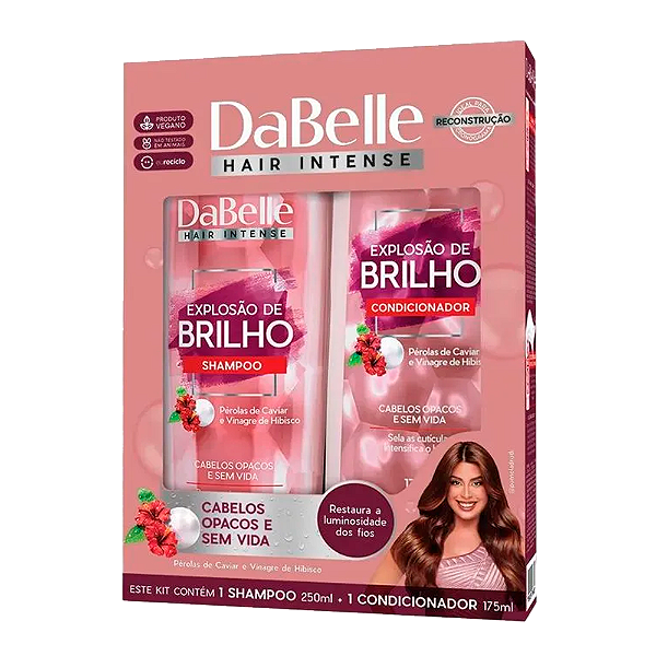 Kit Dabelle Shampoo 250ml + Condicionador 175ml Explosão De Brilho