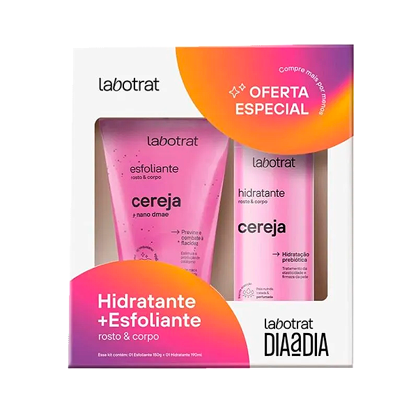 Kit Labotrat Hidratante 190ML + Esfoliante 150G Cereja