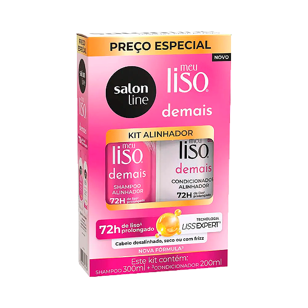 Kit Salon Line Shampoo 300ML + Condicionador 200ML Meu Liso Demais